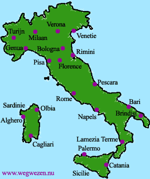 bestemmingen in Italie