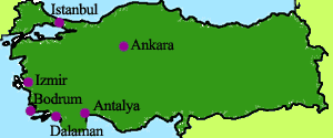 bestemmingen in Turkije