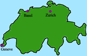 bestemmingen in Zwitserland